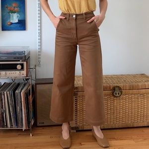 Everlane wide leg cropped brown